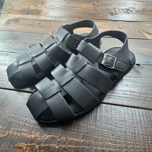 Faranzi‎  "Vice" Men's Closed Toe Vegan PU Fisherman Black Sandals Size 12